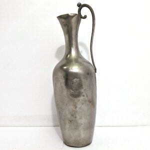 Vintage Pewter Water Pitcher, 10.75 inches Tall, Tall Slender Water Pitcher